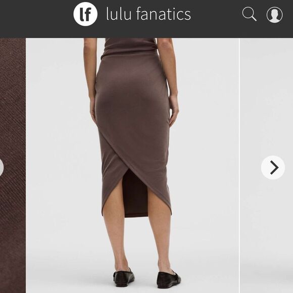 NWT Lululemon Drapey Softstreme Column MIDI Skirt Sz Medium Espresso - Picture 1 of 6